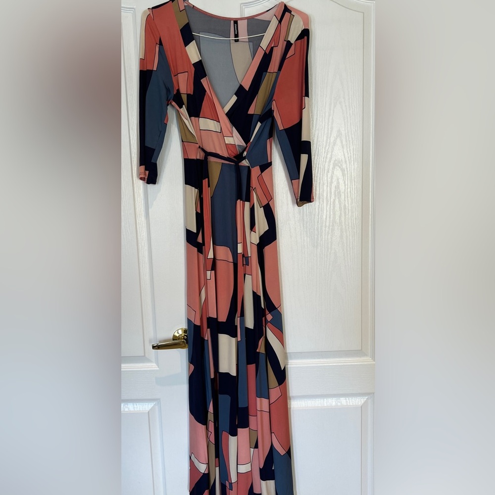 Geometric Multicolor Maxi Dress